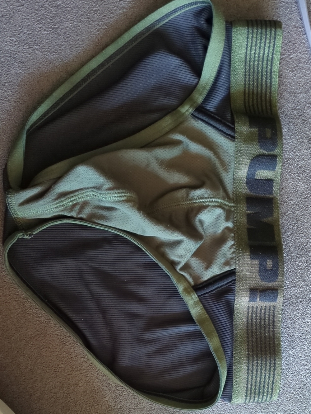 Men's Olive Green & Black Performance Support Brief - PUMP!